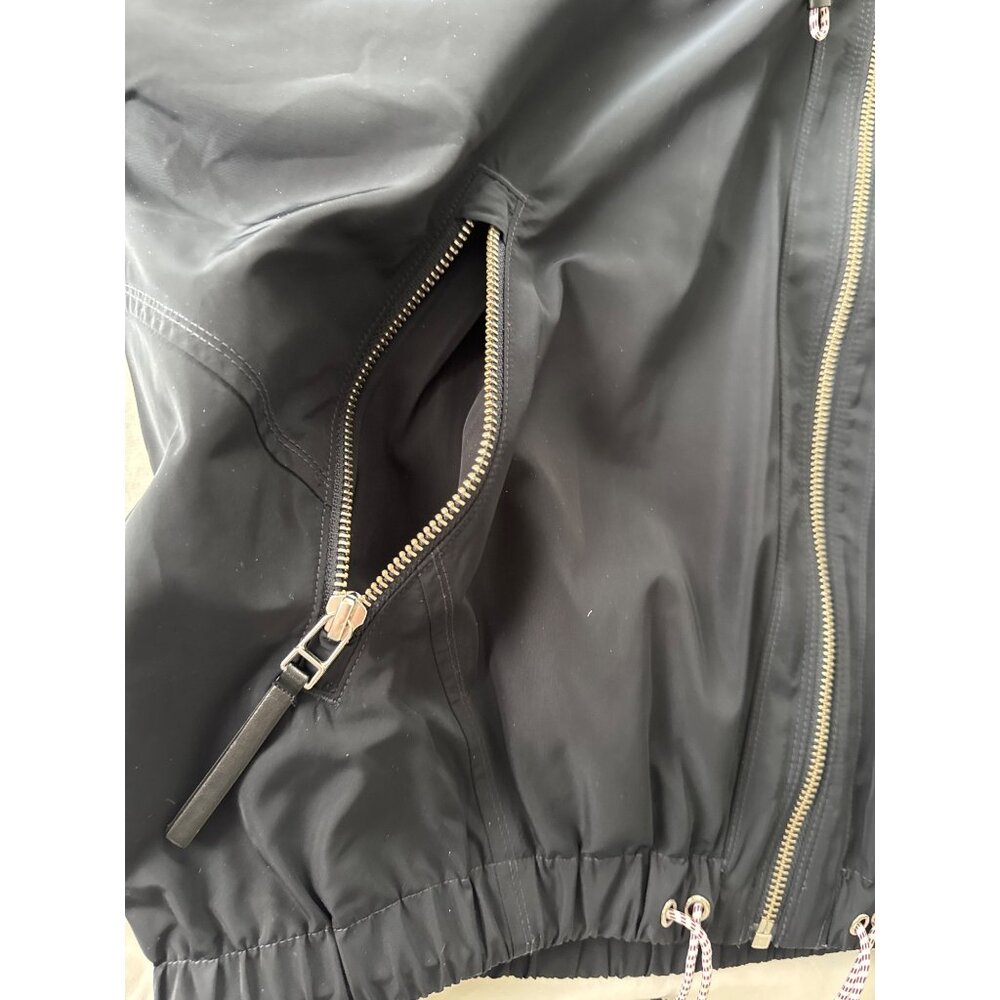 Athleta Chill Bomber Jacket 202074-04 Womens M Navy Captain Lined Zip Drawstring - Picture 16 of 16